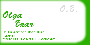 olga baar business card
